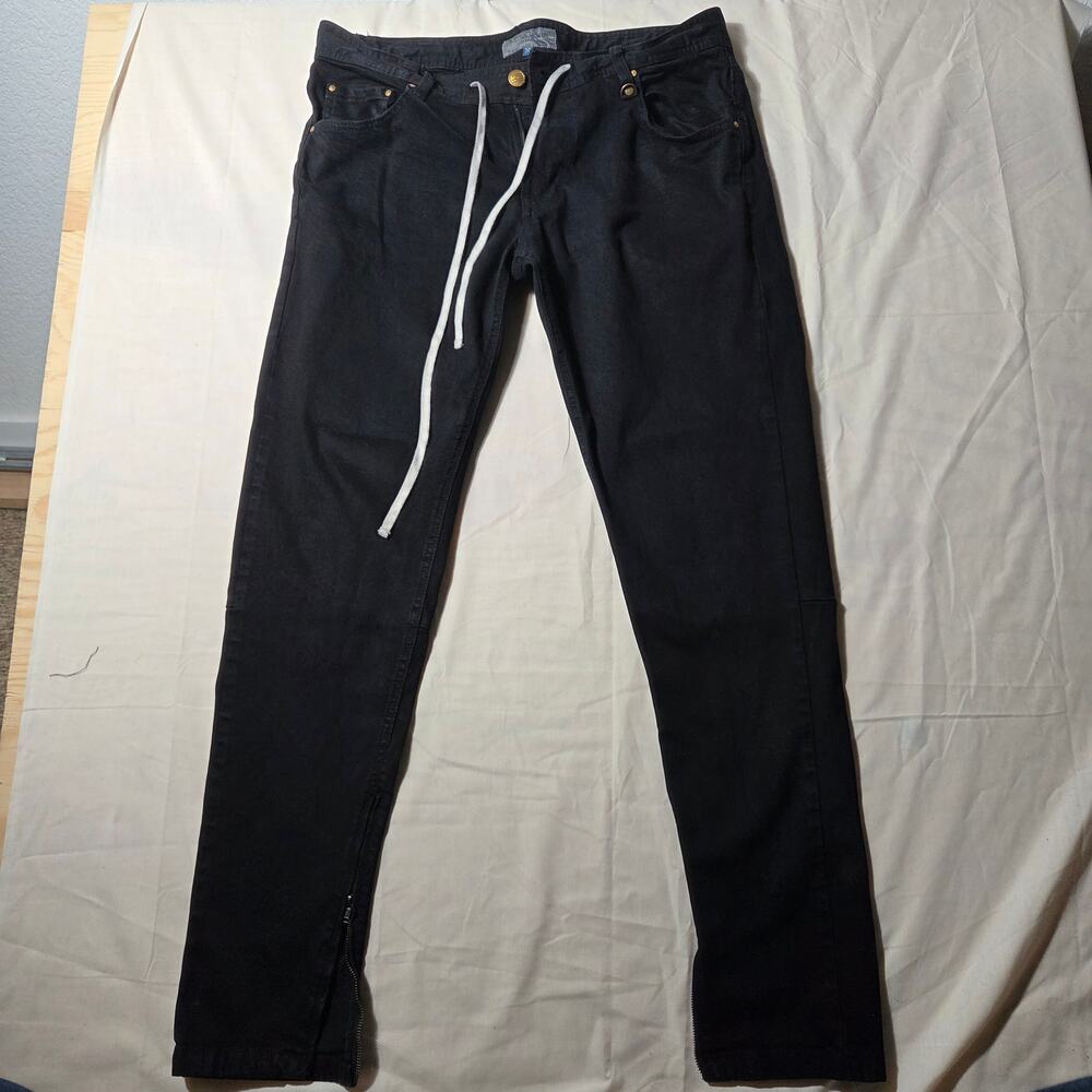 Hyper Denim Stack Zipper Size 36 Streetwear Slim Drawstring